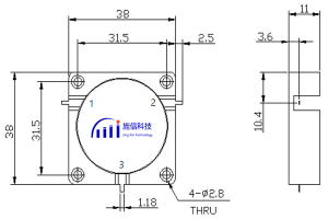 SMA/N Connectors Coaxial Circulator ដំណើរការពី 700-5000MHz JX-CT-xxxMxxxM-xN_xS