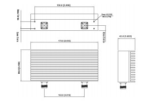 Isolator NF-Stecker 146–174 MHz, geringe Einfügungsdämpfung JX-CI1-146M174M-50N