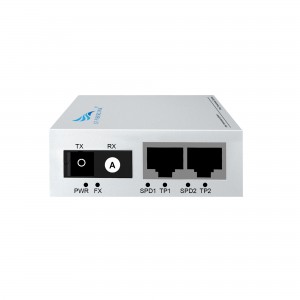 3-port 10/100/1000M WDM Media Converter （Single-mode Single-fiber SC）A-end