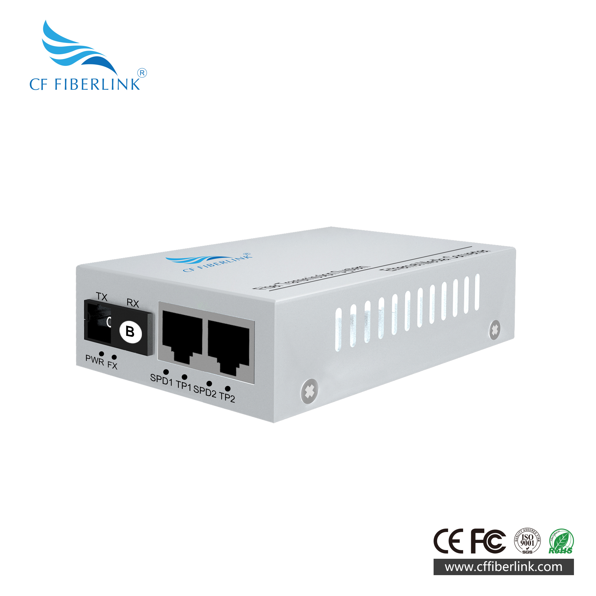 3-port 10/100/1000M WDM Media Converter （Single-mode Single-fiber SC）B-end