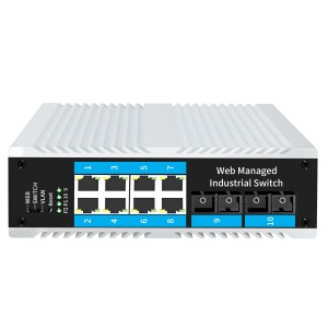 10-port 10/100M/1000M L2 WEB Managed Industrial Ethernet Switch Single mode dual fiber