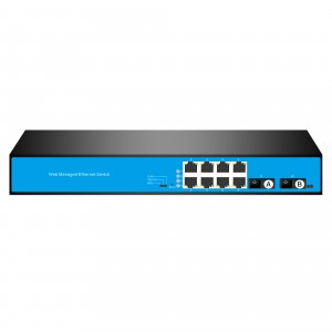 10-port 10/100M/1000M L2 WEB Managed  Ethernet Switch （Single-mode Single-fiber SC）
