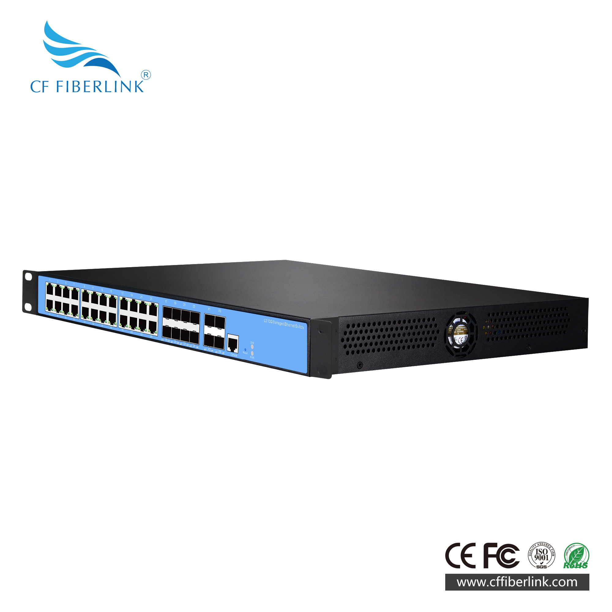 36-port 10G Uplink L3 Managed  Ethernet Switch 4-Port 1/10G SFP  24-Port 10/100/1000Base-T RJ45  8-Port 100/1000Base-X SFP combo