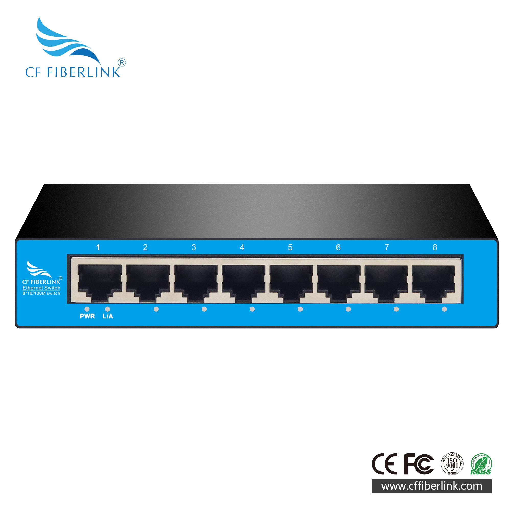 8-port 10/100M Iron Shell Ethernet Switch