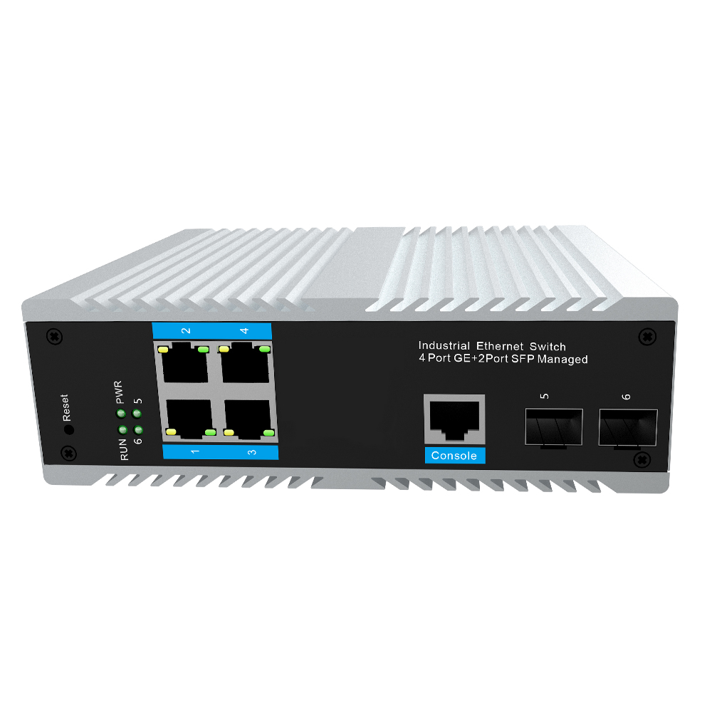 6-port 10/100M/1000M L2+ Managed Industrial Ethernet Switch