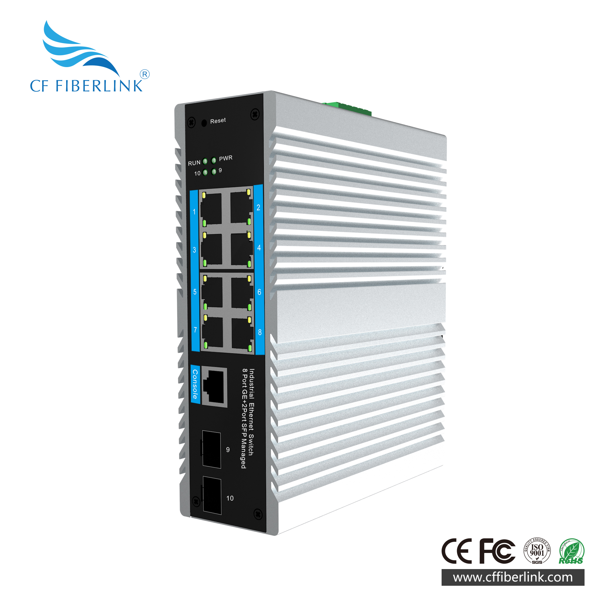 10-port 10/100M/1000M  L2+  Managed Industrial Ethernet Switch