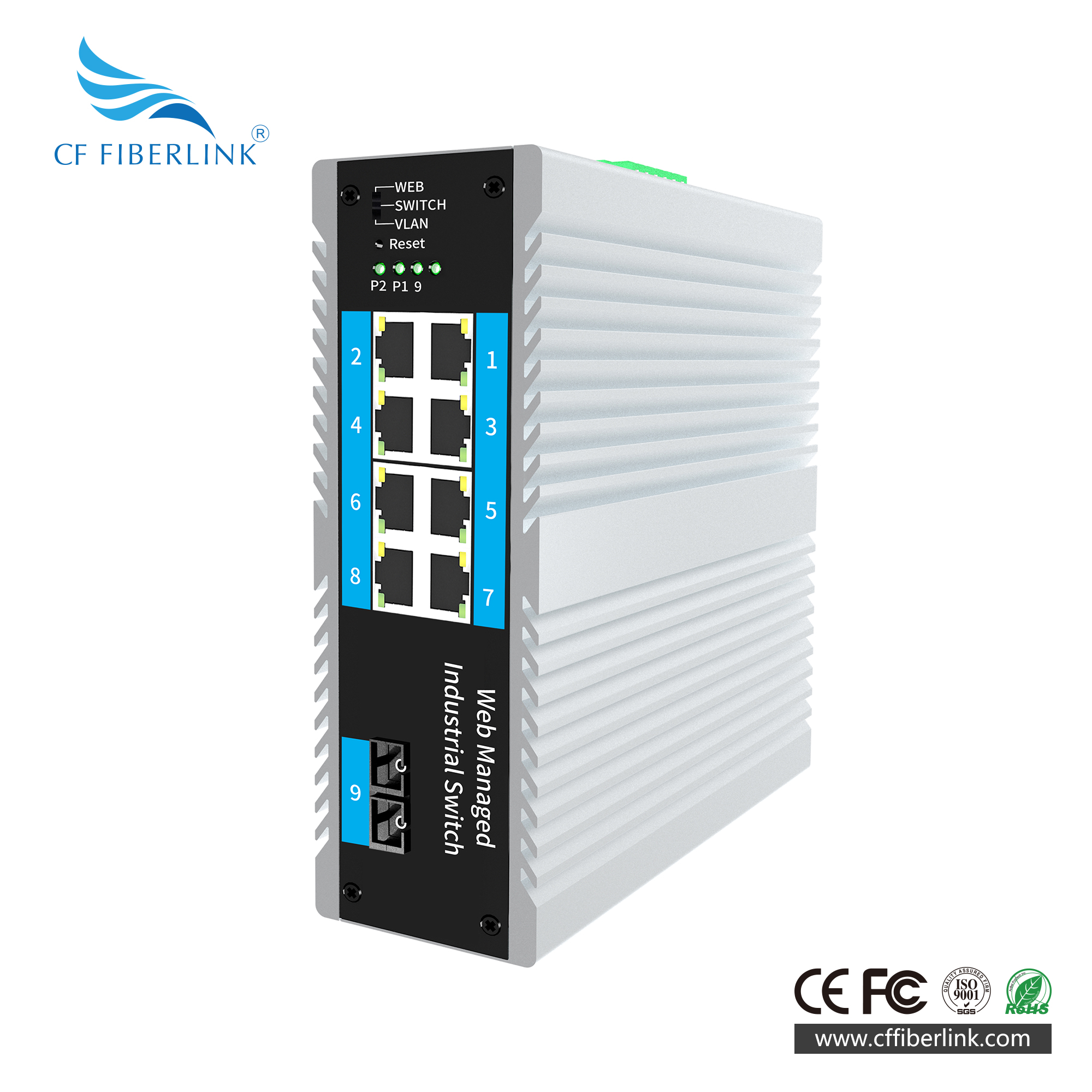 9-port 10/100M/1000M Industrial Ethernet Switch