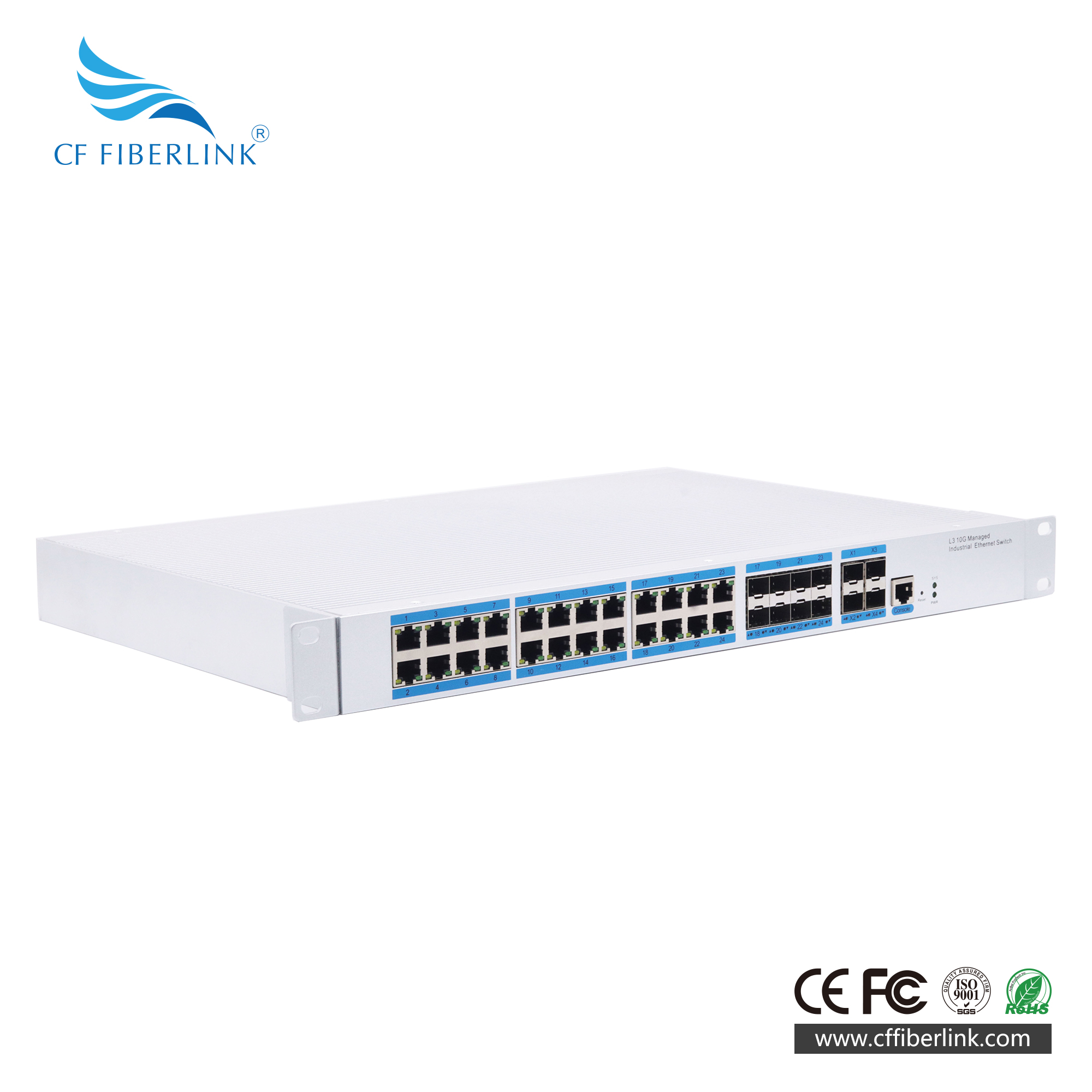 10G Uplink 36-port L3 Managed Industrial Ethernet Switch