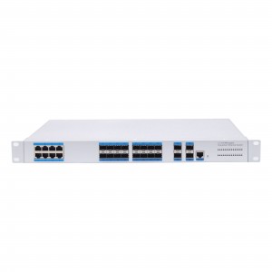 Full gigabit 16 optical 8 electrical 40000 industrial grade L3 network managed switch 6KM lightning protection