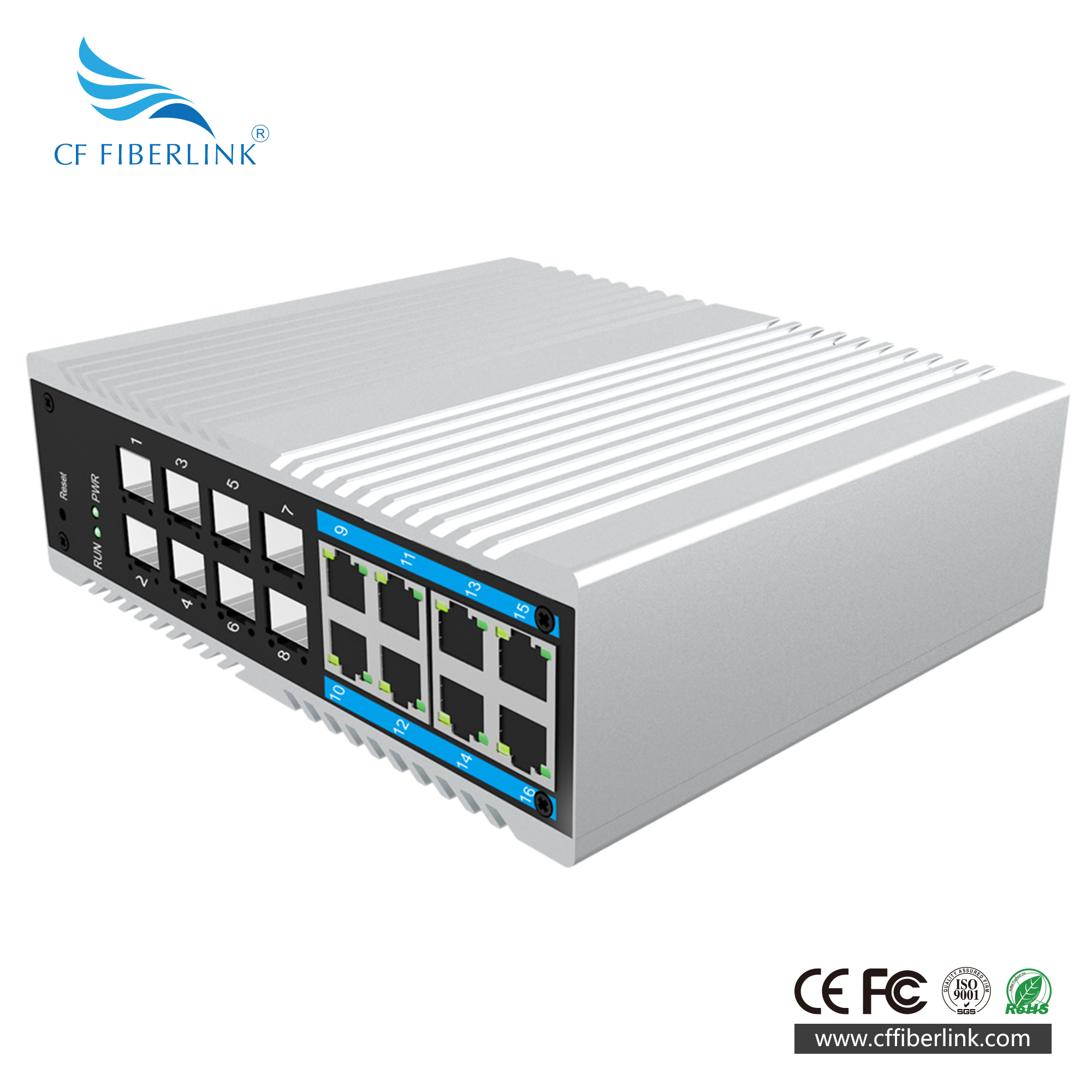 16-port 10/100M/1000M  L2+  Managed Industrial Ethernet Switch