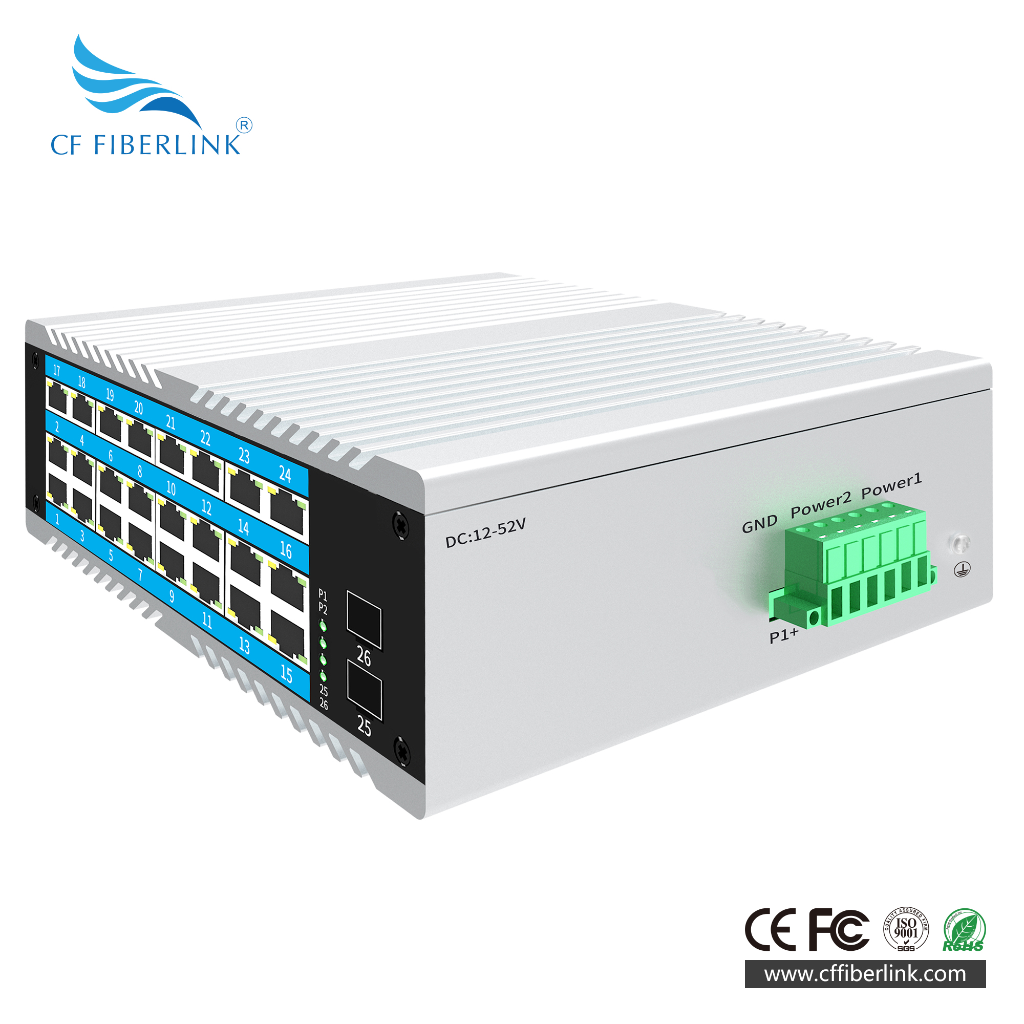 26-port 10/100M/1000M Industrial Ethernet Switch