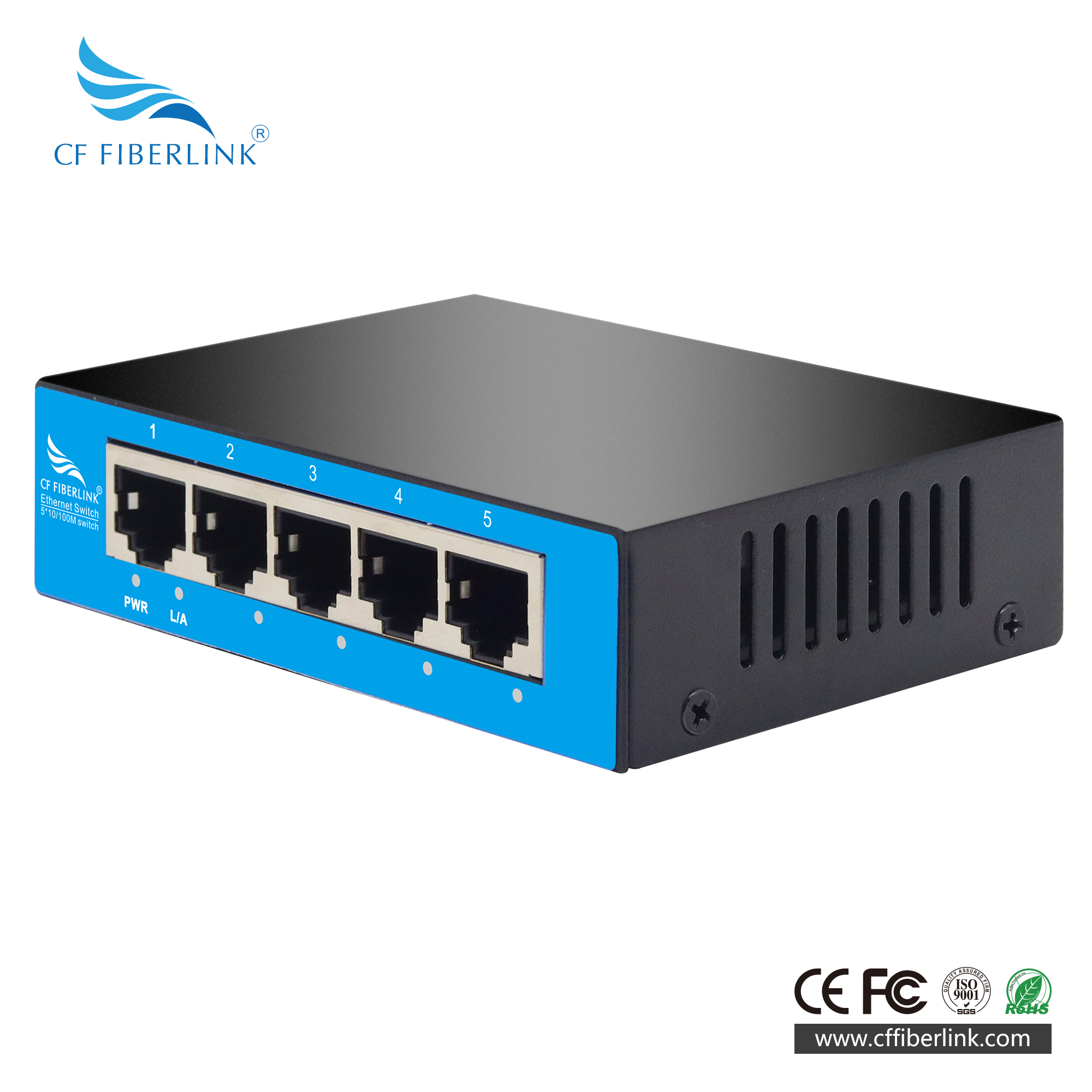 5-port 10/100M  iron shell Ethernet Switch