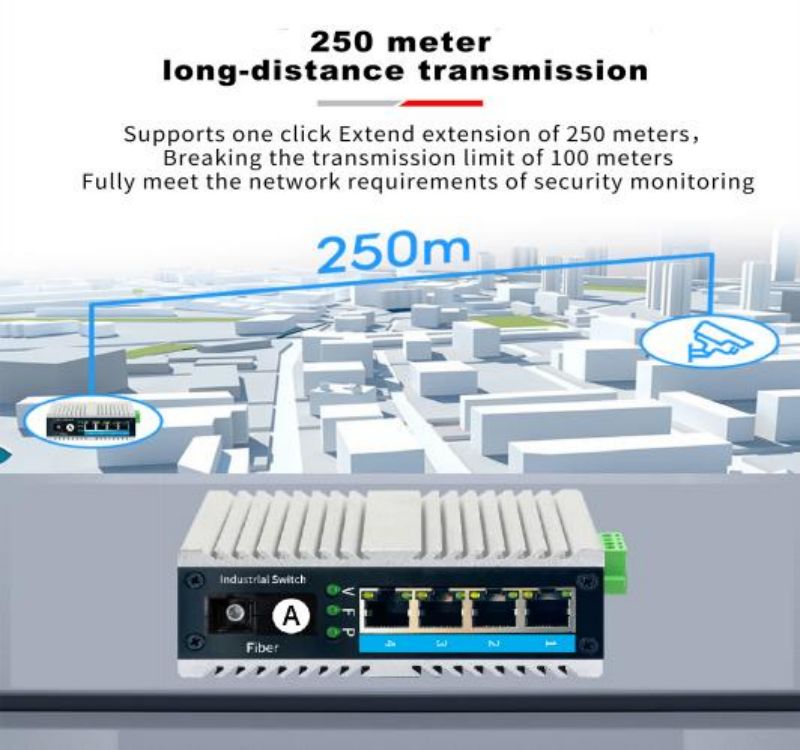 CF FIBERLINK a 5-port 1 optical 4 electrical single-mode single-fiber 100M industrial switch