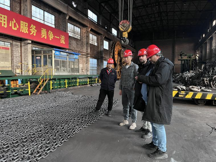 The Netherlands distribution team visited Zibo Anchor Chain for field visit