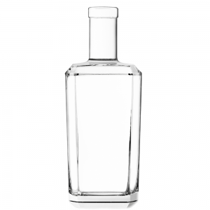 Ŝanhaja Subo kvadrata peza vitro Gin-boteloj/vinbotelo 750ml kun supro