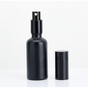 10ml 15ml 20ml 30ml 50ml 100ml Wholesale Matte Frosted Black Essential/Hair Oil Glass Bottle Cosmetic With Pump
