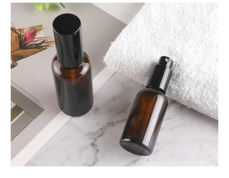 Wholesale Cosmetic Perfume Bottle Empty Amber Glass 5ml 10ml 15ml 20ml 30ml  Hand Lotion Spray Square Bottle From m.
