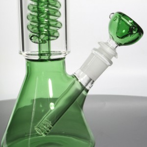Articolo: Pipa ad acqua con narghilè fatta a mano su misura Bong in vetro Beaker Bubbler w / ICE catcher 14mm