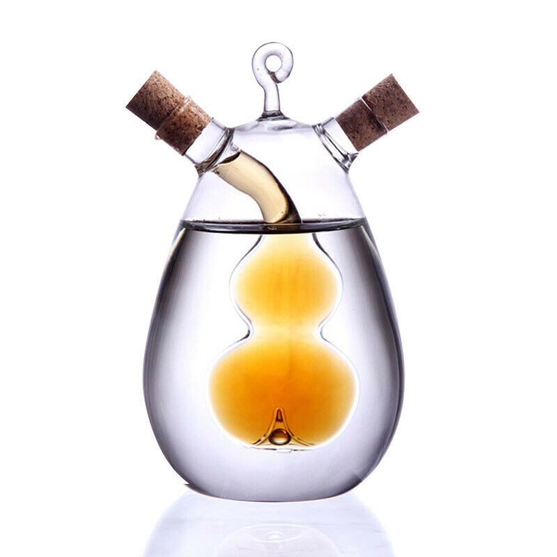 Competitive Price for Frosted Glass Candle Jar - 2-Outlet Glass Olive Oil Jar Vinegar Bottle Kitchen Sauce Cruet Dispenser Tool – Linlang