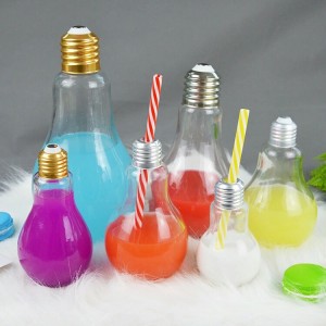grosir bola lampu botol kaca yang digunakan penyimpanan peralatan makan untuk minum jus