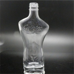 250ml skleněná láhev na omáčku ve tvaru muže s vyraženým logem