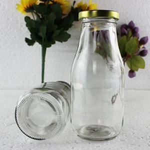 300ml piens stikla pudele ar skrūvējamu vāciņu