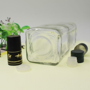 500ML Olive Transparent Square Oil Glass Bottle Container New