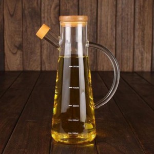 500ml high borosilicate glass olive oil vinegar tank distributor bottle vinegar can be compared with handle and capping bottle