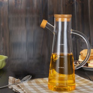 500ml high borosilicate glass olive oil vinegar tank distributor bottle vinegar can be compared with handle and capping bottle