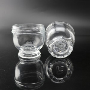 linlang new design crystal white glass jar for caviar