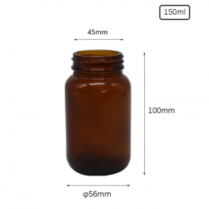 70ml 100ml 200ml amber medicine glass bottle with child resistant lid