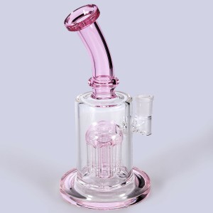 Bongô rosa feito à mão e feito de vidro fumando cachimbos d'água