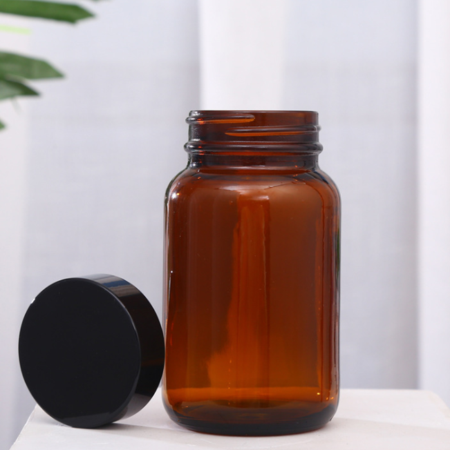 Short Lead Time for Custom Made Glass Jars - Amber glass bottles capsule tablets medicine glass bottles – Linlang