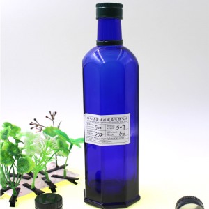 Blue Olive Oil Container And Packaging Bottle Protect Form Light