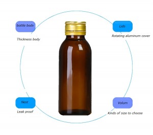 Brown 28mm pharmaceutical glass bottle