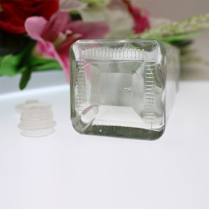 Carve Olive Transparent Square Oil Glass Bottle Container