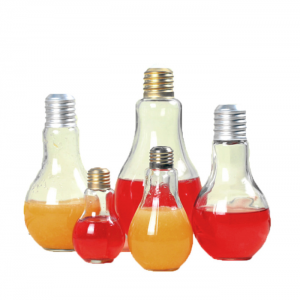 Leveranciers van China Golden Schroefdop Wholesale Light Bulb Shape Juice glazen fles drank