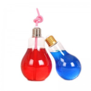 China Golden Screw Cap Light Bulb Shape Juice glass Bottle