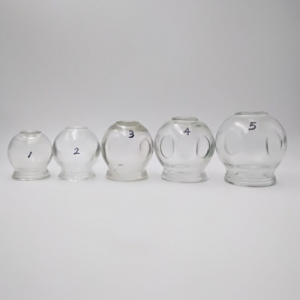 Traditionelles chinesisches Schröpftherapie-Set aus Glas mit 5 verschiedenen Größen