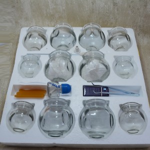 Chinese traditional single glass cupping jar Therapy Glass vacuum cupping set