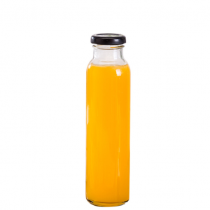 clear empty tall round drinking packaging glass bottles for juice beverage tea milk