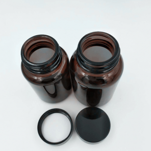Different Sizes Round Brown Medicine Packaging Glass Bottle with Screw Lid