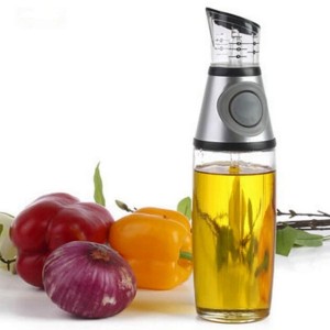 Dispenser Bottle 250ML Olive Transparent Square Oil Glass Bottle