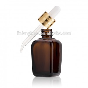 Essential oil bottle with aluminum glass dropper