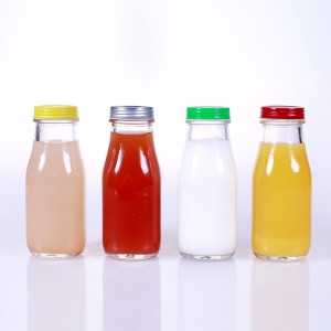 Factory 350ml empty clear glass juice bottles with best quality
