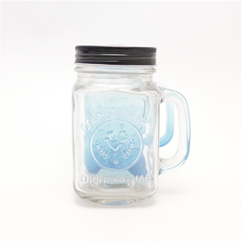 linlang shanghai direct sale high quality glass wide mouth mason jar lids with mason jar mugs straw