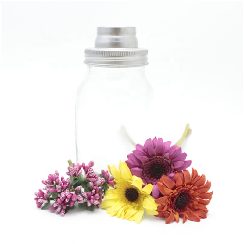 linlang shanghai high quality mason jar with stainless steel shaker lid