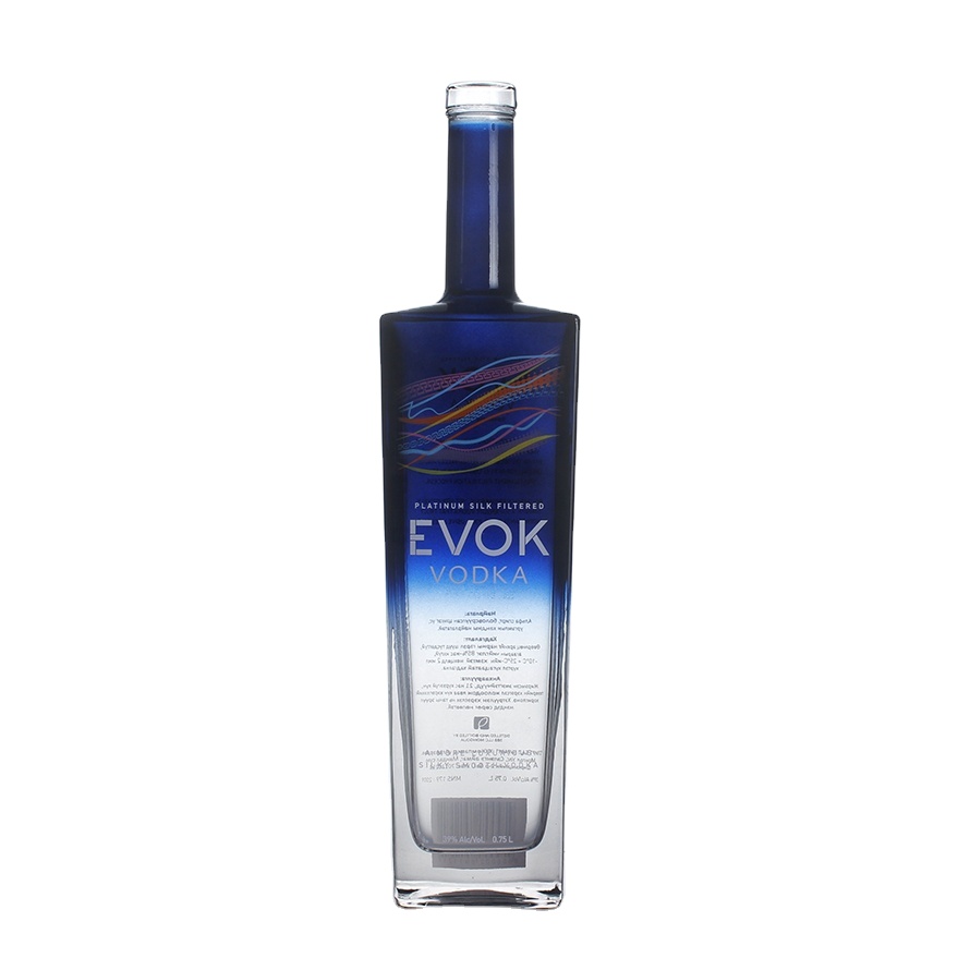 OEM frosted spraying logo printing 75cl 1L 1000ml 700ml taper liquor rum gin tequila empty vodka glass spirit bottle 750ml