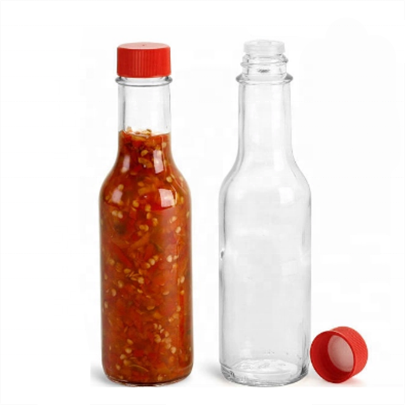 linlang shanghai venta caliente de grado alimenticio botella de salsa reciclable de vidrio premium botellas de salsa picante de 5 onzas botellas de salsa de pimienta