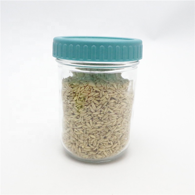 lilnlang shanghai hot sale products high quality wide mouth custom mason jars with plastic lid